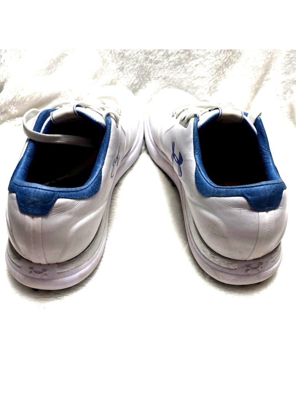 Under Armour Women’s Sz 7.5 Performance Spikeless Golf Shoes White Blue - Picture 3 of 5